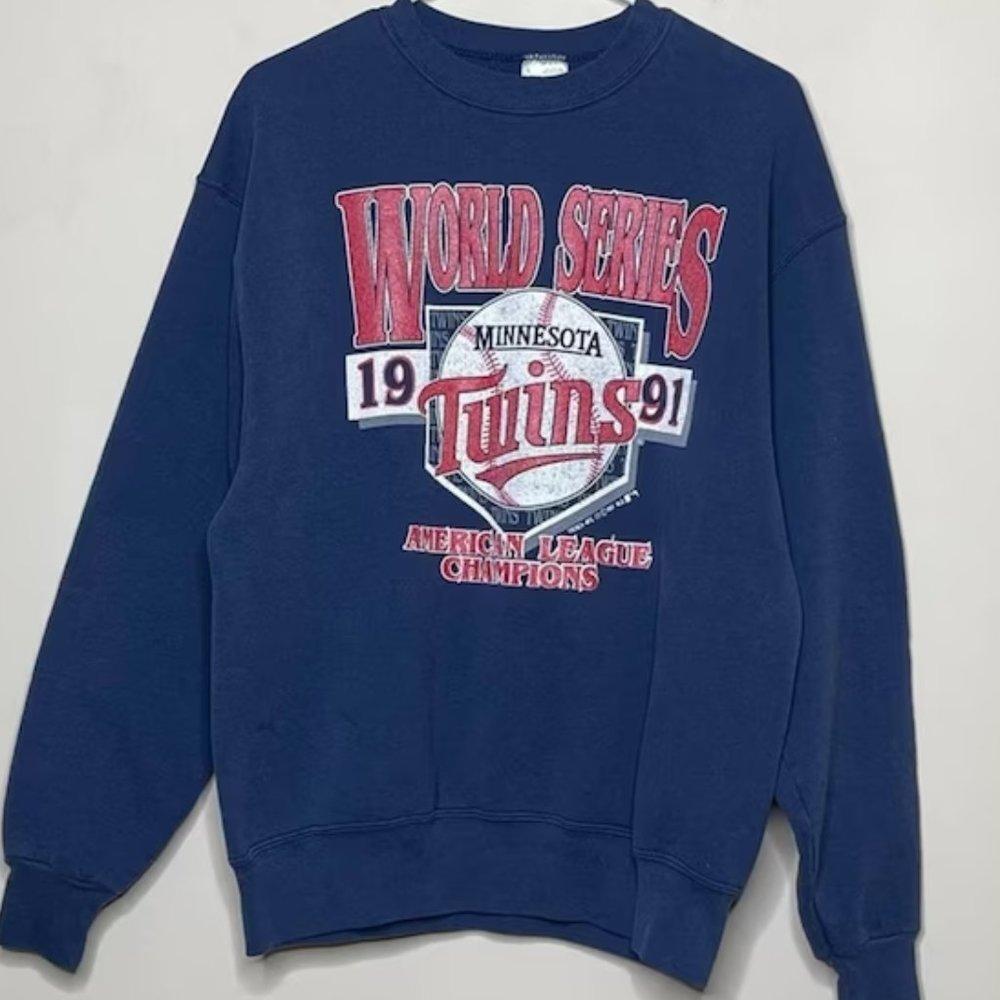 90S 1991 Minnesota Twins World Series Crewneck Sweatshirt